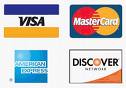 We accept MasterCard,Visa,Discover and Amex